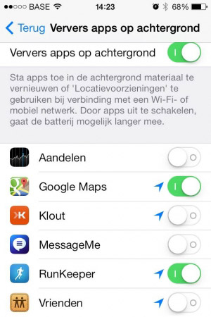 iphone batterij snel leeg apps