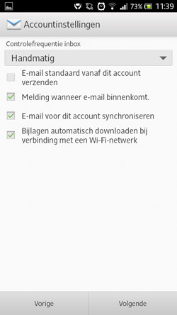 email instellen op android accountinstellingen voorkeuren