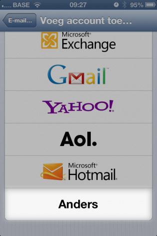 email instellen iphone accounttype anders