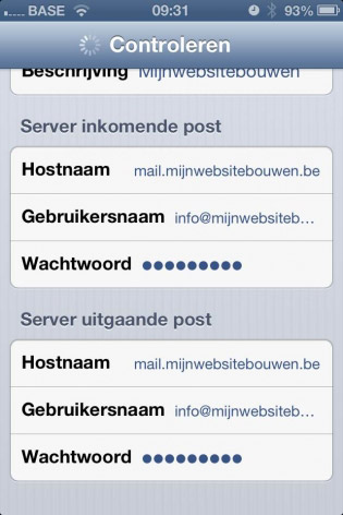 email instellen iphone account controleren