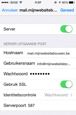 email instellen op iphone controle account